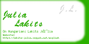 julia lakits business card